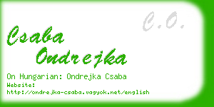csaba ondrejka business card